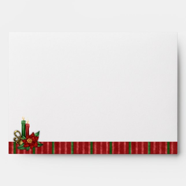 Red and Green Candle Christmas Envelope (Front)
