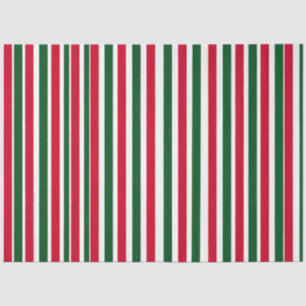 Red and Green Candy Cane Christmas Stripes  Tissue Paper