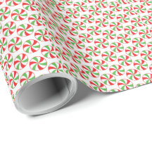 Red and Green Candy Cane Christmas Wrapping Paper