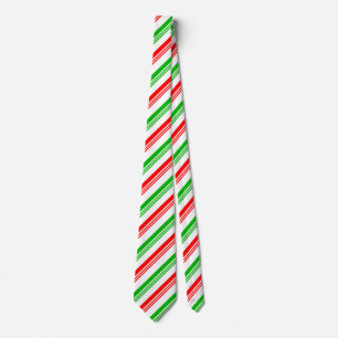 Red and Green Candy Cane Stripes Tie