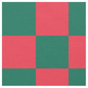Red and green chequerboard pattern fabric