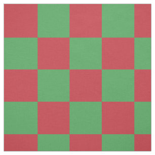 Red and green chequerboard pattern fabric