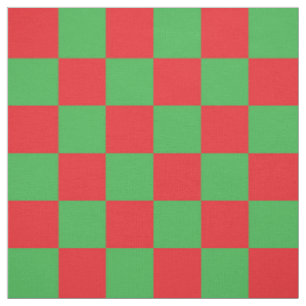 Red And Green Chequered Design Fabric