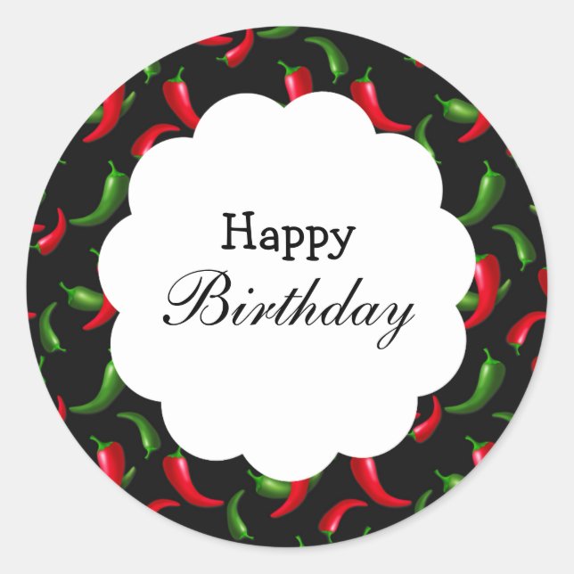 Red and Green Chilli Pepper Sticker (Front)