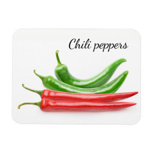 Red and green chilli peppers magnet