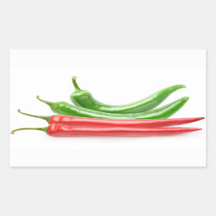 Red and green chilli peppers rectangular sticker