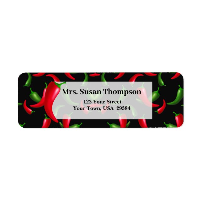 Red and Green Chilli Peppers Return Address Label (Front)