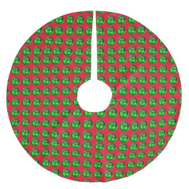 Red and Green Christmas  Brushed Polyester Tree Skirt (Front)