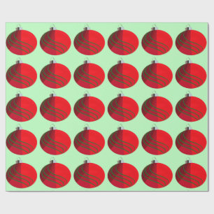 Red and Green Christmas Bulbs Wrapping Paper