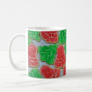 Red and green christmas cookies coffee mug