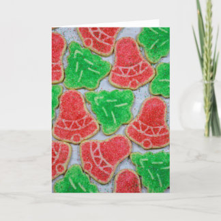 Red and green christmas cookies holiday card
