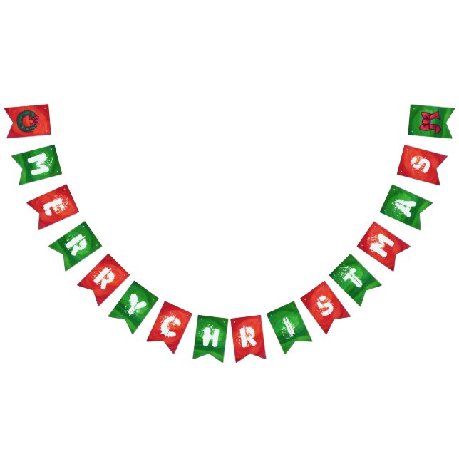 Red and Green Christmas Decoration Bunting (All)