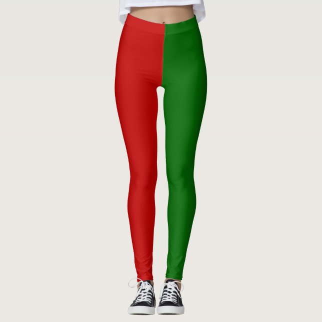 Red And Green Christmas Elf Leggings (Front)
