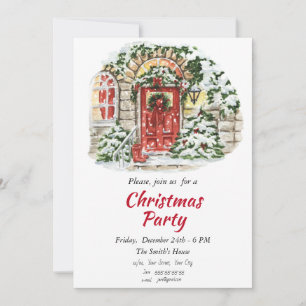 Red and Green Christmas Invitation