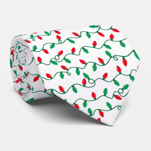 Red and Green Christmas Lights Tie