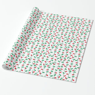 Red and Green Christmas Lights Wrapping Paper