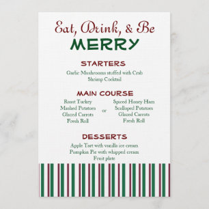 Red and Green Christmas Menu Invitation