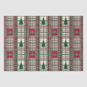 Red and Green Christmas Plaid Tissue Paper