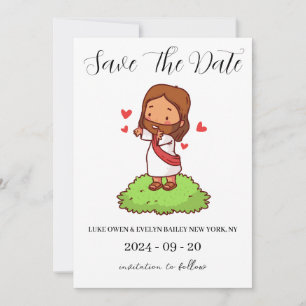 red and green christmas save the date cards