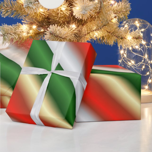 Red and Green Christmas Striped Wrapping Paper (Creator Uploaded)