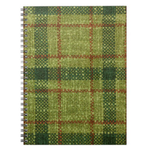 Red and green Christmas tartan. Notebook