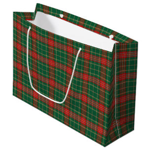 Red and Green Christmas Tartan Plaid Large Gift Bag
