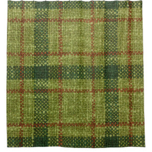 Red and green Christmas tartan. Shower Curtain