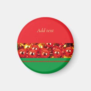 Red and green Christmas template Magnet