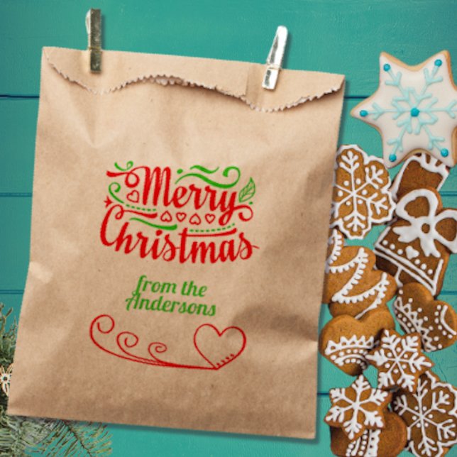 Red and Green Christmas Typography Kraft Bag (Creator Uploaded)