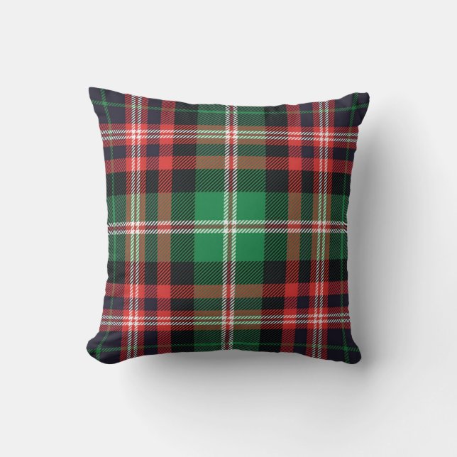 Red And Green Christmas Winter Plaid Design Cushion (Front)