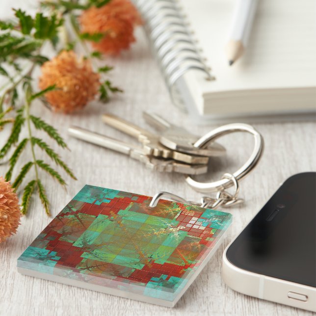 Red and Green Chromatic Fusion Key Ring (Front Right)