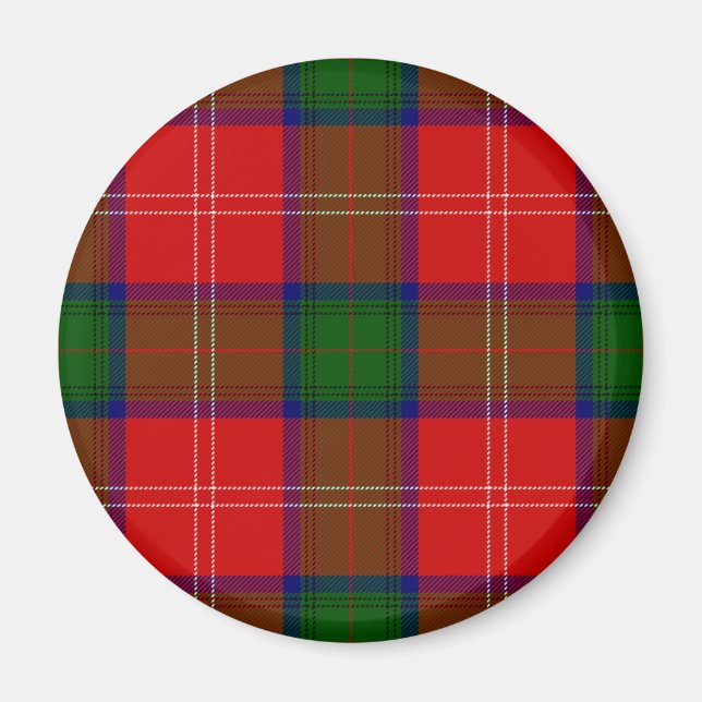 Red and Green Clan Chisholm Tartan Magnet (Front)