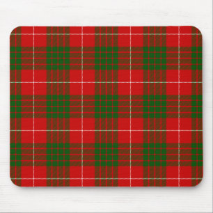 Red and Green Clan Crawford Tartan Mouse Mat