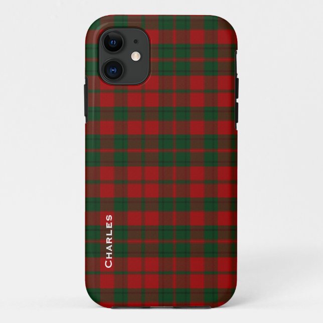 Red and Green Clan Drummond Tartan Plaid Custom Case-Mate iPhone Case (Back)