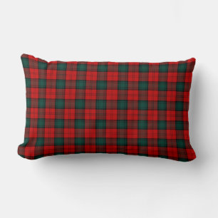 Red and Green Clan Stewart of Atholl Tartan Lumbar Cushion