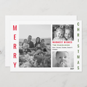 Red and Green Colour Pop Minimalist Collage Holiday Card