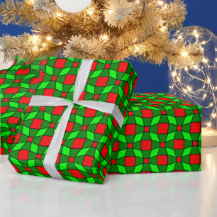 Red and Green Complex Pattern Wrapping Paper