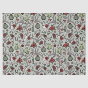 Red and Green Country Cowgirl Christmas Antlers Tissue Paper