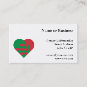 Red and Green Danish Heart Business Card