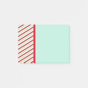 Red And Green Diagonal Striped Christmas Pattern Post-it Notes