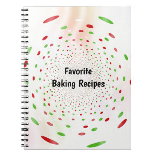 Red and Green Dot Swirl Background Notebook