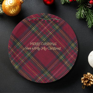 Red and Green Festive Paper Plate