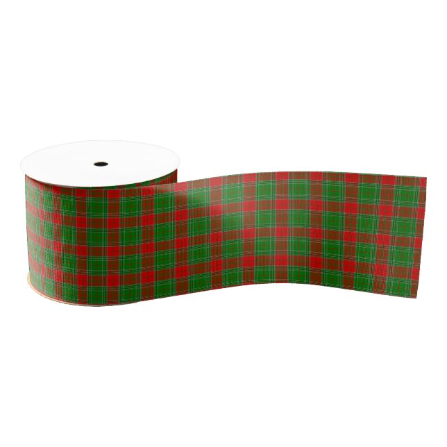 Red and Green Festive Plaid Ribbon Grosgrain Ribbon (Spool)