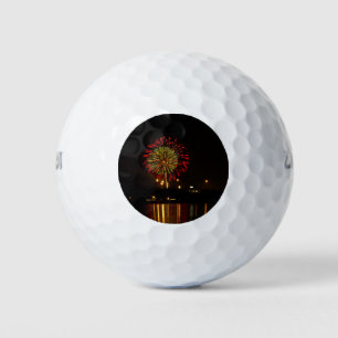 red and green fireworks explode over Mississippi Golf Balls