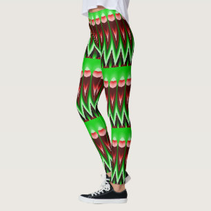 Red and Green Flames Leggings