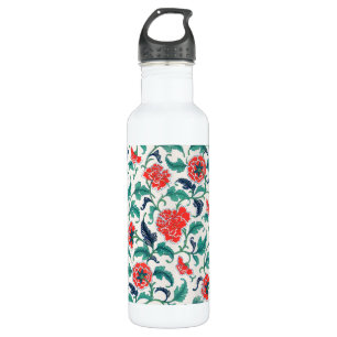 Red and Green Floral Pattern 710 Ml Water Bottle