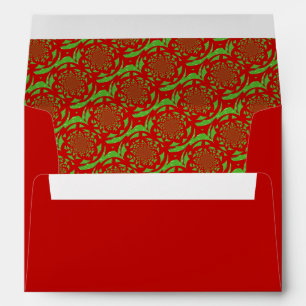 Red and Green Fractal Pattern Envelope