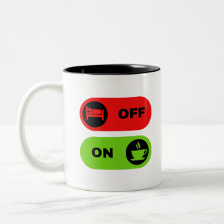 Red and Green Funny Coffee and Start  Two-Tone Coffee Mug