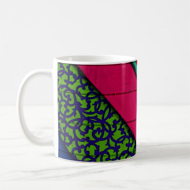 Red and green garment coffee mug (Left)
