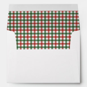 Red and Green Gingham Envelope